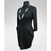 Romantyczna sukienka tulipan dla puszystej - czarna